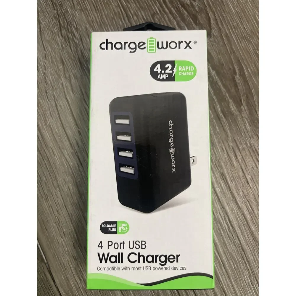 GoTough 4.2 Amp, 4 USB Port Wall Charger, Model# CX2507BK